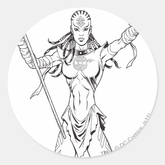 Sticker Rond Indigo Tribe 6 (Devant)