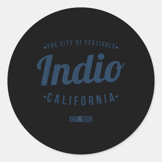 Sticker Rond Indio California Minimalist Ca Indio (Devant)