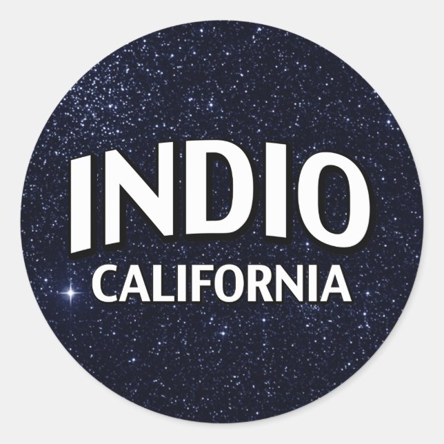 Sticker Rond Indio Californie (Devant)