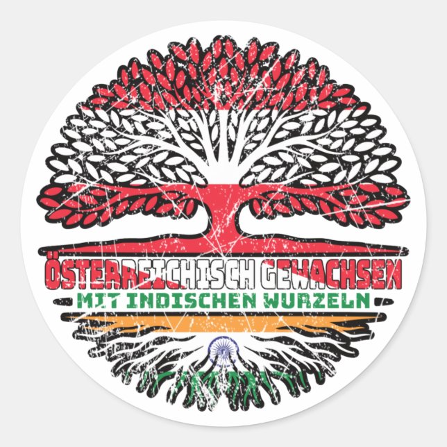 Sticker Rond Indisch indien Österreichisch Österreich Baum (Devant)