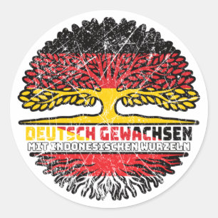 Sticker Rond Indonésie Allemagne Arbre