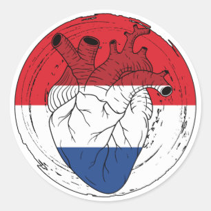 Sticker Rond Indonésie Indonésie Indonésie Koningsdag Pays-Bas 