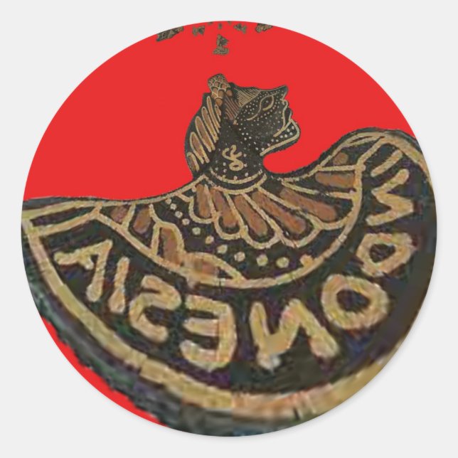 Sticker Rond Indonésie Marionnette Javanaise Art culturel (Devant)