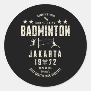 Sticker Rond Indonésie's Finest Competition Dminton Vintage 197