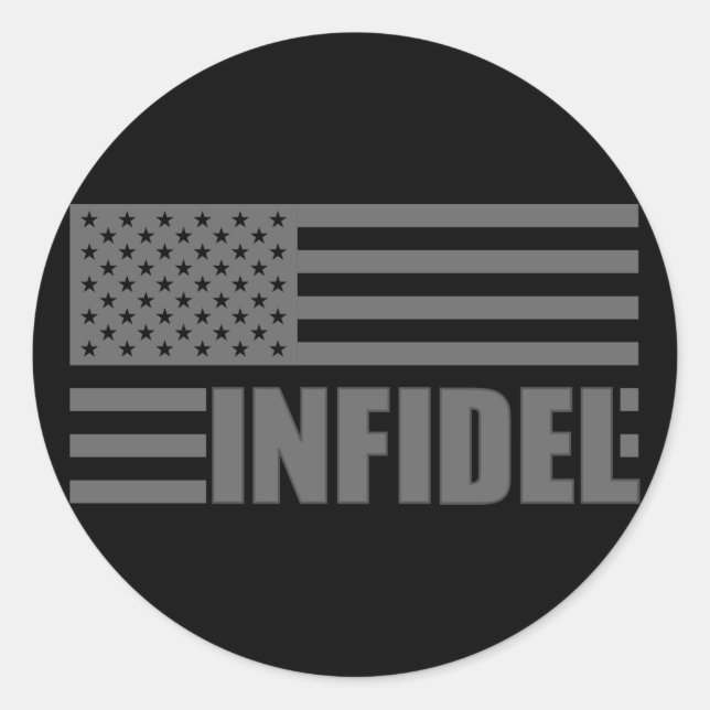 Sticker Rond Infidel américain (Devant)