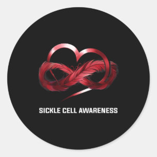 Sticker Rond Infinité Coeur Faucille Sensibilisation aux cellul