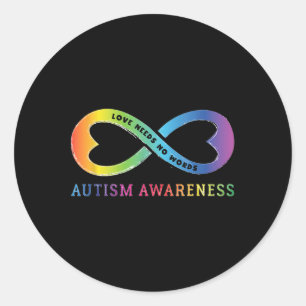 Sticker Rond Infinity Heart Love Sensibilisation sur l'autisme