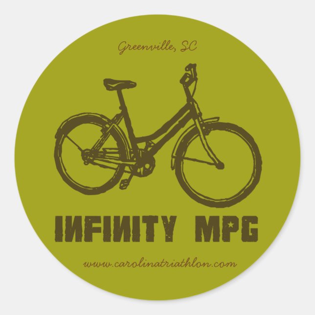 Sticker Rond INFINITY MPG brown decal, www.carolinatriathlon.co (Devant)