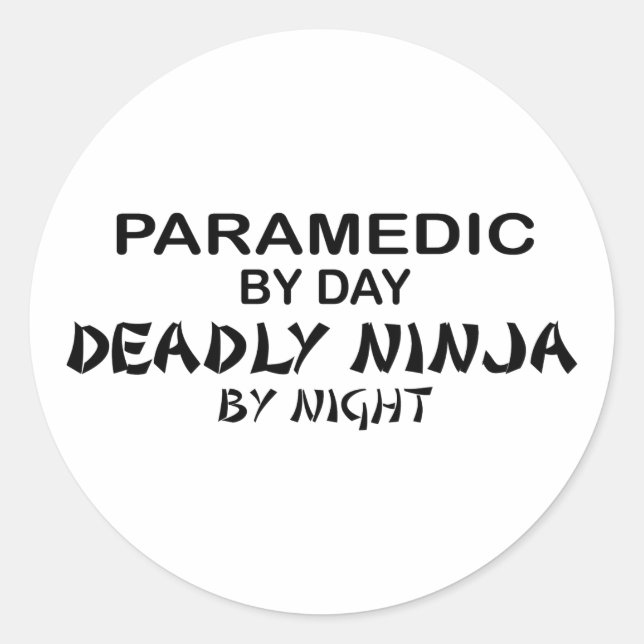 Sticker Rond Infirmier Ninja mortel par nuit (Devant)
