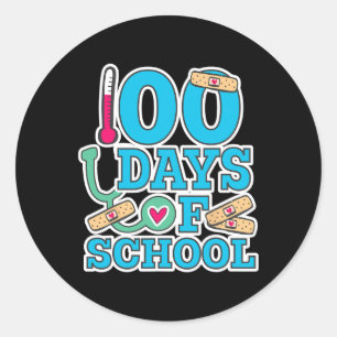 Sticker Rond Infirmière 100 Jours D'École