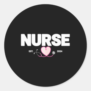 Sticker Rond Infirmière 2024 - Cadeau pour nouvelles infirmière
