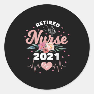 Sticker Rond Infirmière à la retraite 2021