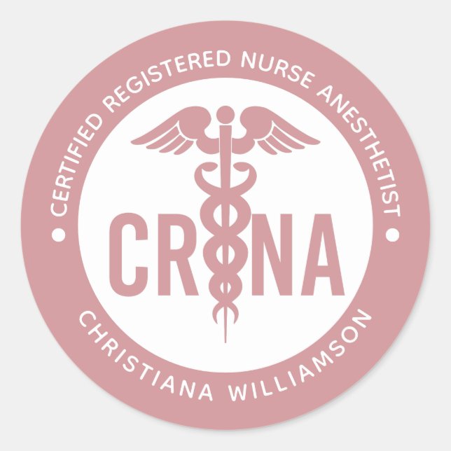 Sticker Rond Infirmière anesthésiste certifiée CRNA personnalis (Devant)