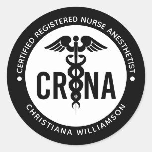 Sticker Rond Infirmière anesthésiste certifiée CRNA personnalis