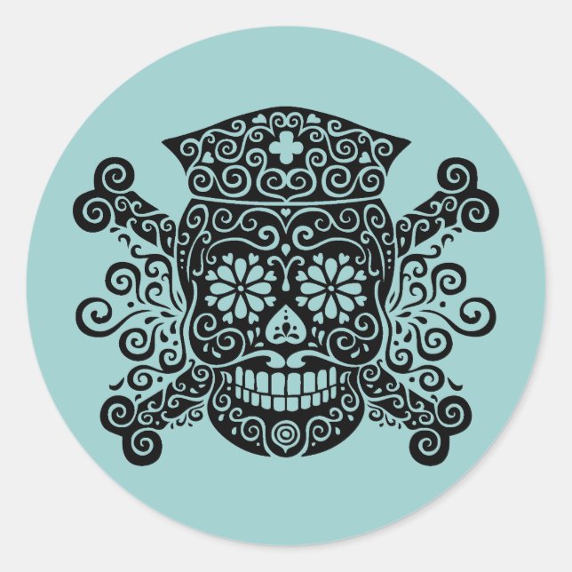 Sticker Rond Infirmière antique de pirate (Devant)