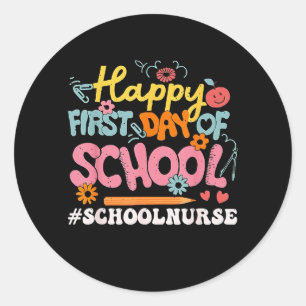 Sticker Rond Infirmière Bon Premier Jour D'école