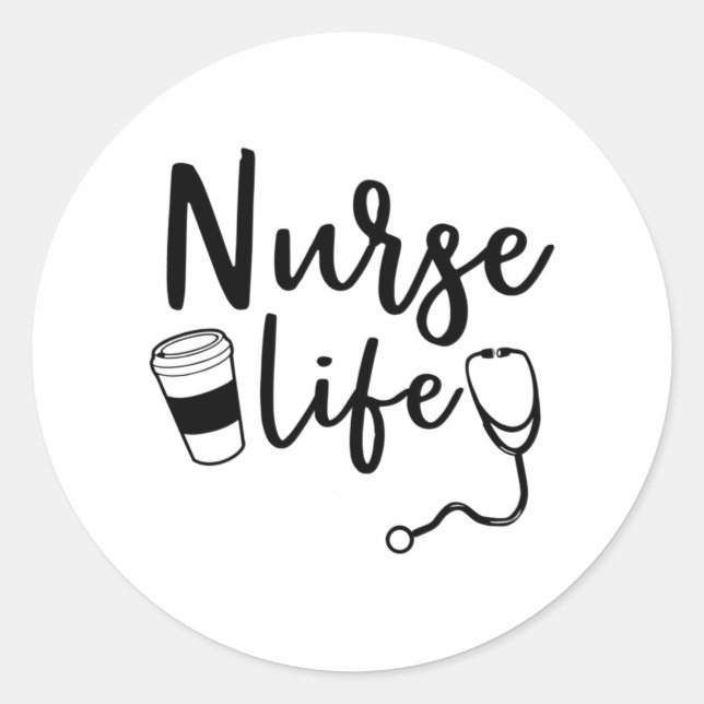Sticker Rond Infirmière Cadeau De Vie Pour Infirmière (Devant)