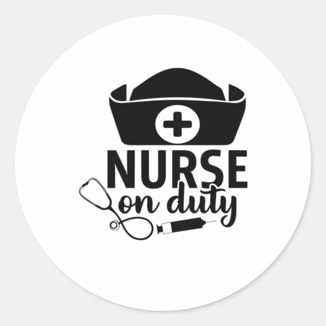 Sticker Rond Infirmière-cadeau en service (Devant)