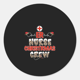 Sticker Rond Infirmière Cadeau Er Infirmière Équipage de Noël
