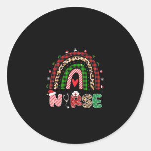Sticker Rond Infirmière Cadeau Infirmière Arc en ciel