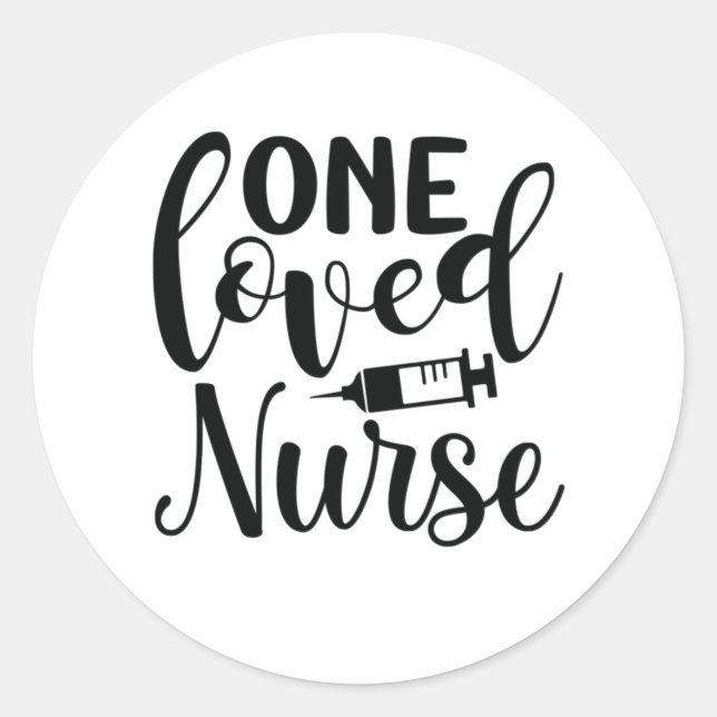 Sticker Rond Infirmière Cadeau Une infirmière aimée (Devant)