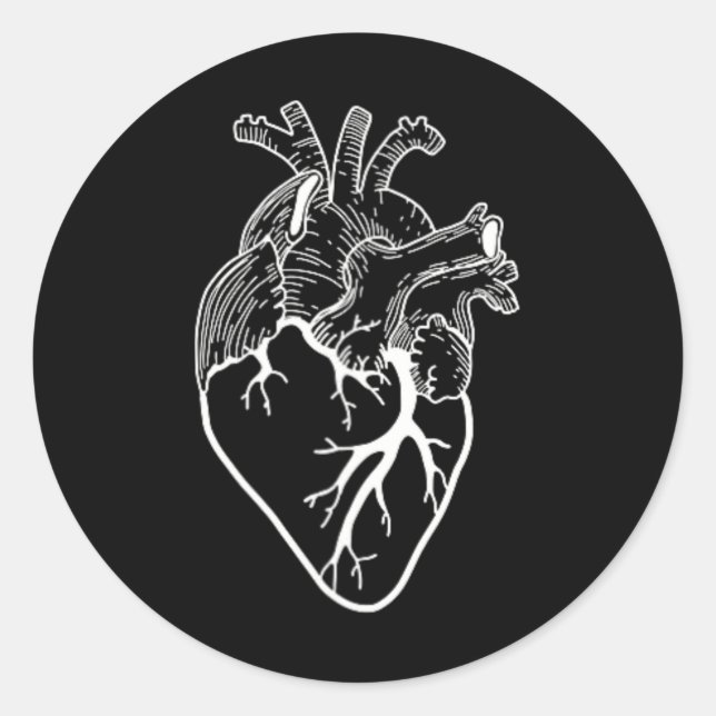 Sticker Rond Infirmière cardiaque anatomique (Devant)