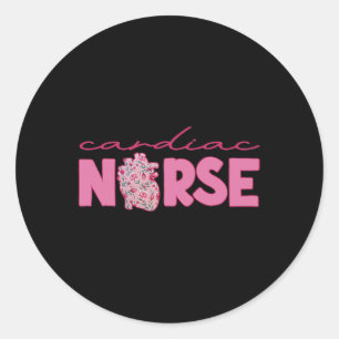Sticker Rond Infirmière cardiaque Saint-Valentin Cardiologie de