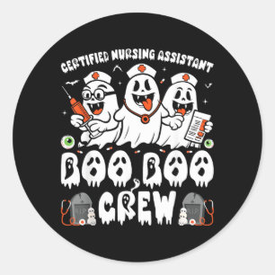 Sticker Rond Infirmière certifiée Halloween Fantôme IC