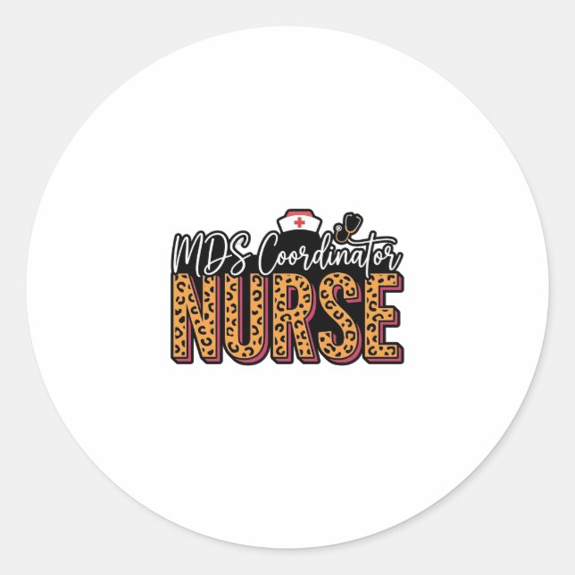 Sticker Rond Infirmière coordinatrice MDS Design de chemise vin (Devant)
