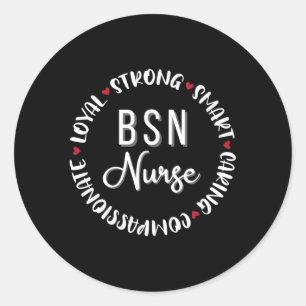 Sticker Rond Infirmière de Bsn Infirmière Infirmière Diplôme en