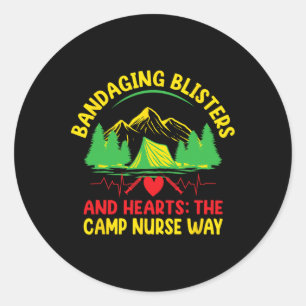 Sticker Rond Infirmière de camp médical médecine soins infirmie