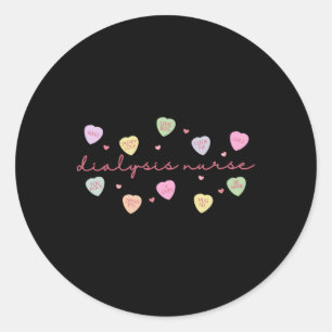 Sticker Rond Infirmière de dialyse Cœur de la Saint-Valentin Te
