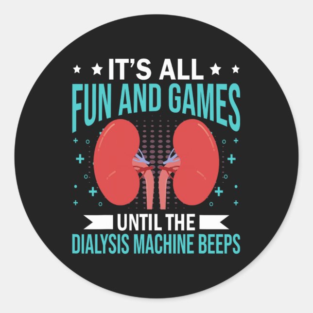 Sticker Rond Infirmière de dialyse rénale (Devant)