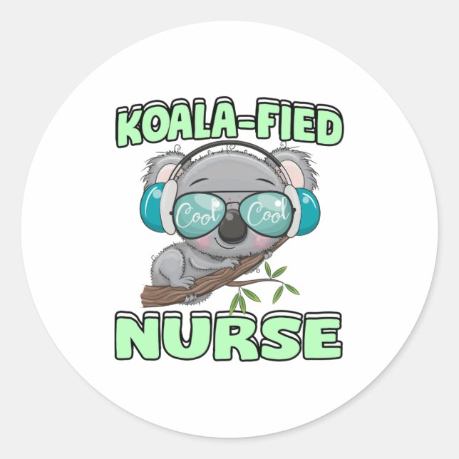 Sticker Rond Infirmière de Koala (Devant)