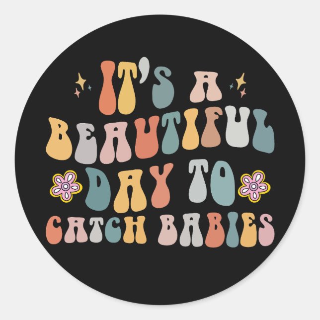 Sticker Rond Infirmière de la main-d'oeuvre et de l'accouchemen (Devant)