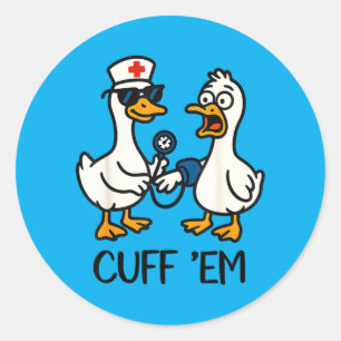 Sticker Rond Infirmière de l'oie de Menotte Drôle de Mème d'oie