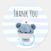 Infirmière de l'ours mignonne portant un Merci de