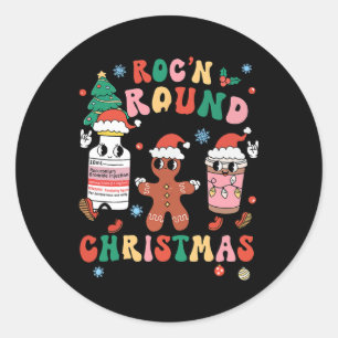 Sticker Rond Infirmière de Noël Roc'n autour de Noël