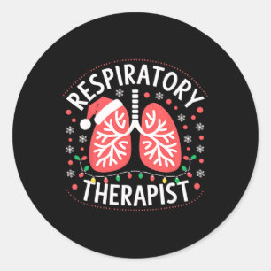 Sticker Rond Infirmière de Noël Thérapeute respiratoire Lumière