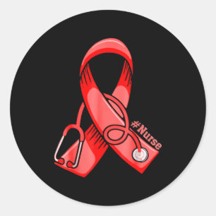 Sticker Rond Infirmière de sensibilisation aux maladies cardiaq