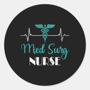Sticker Rond Infirmière de surg Med Ekg Hebeat Médicale chirurg