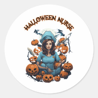 Sticker Rond Infirmière d'Halloween 6