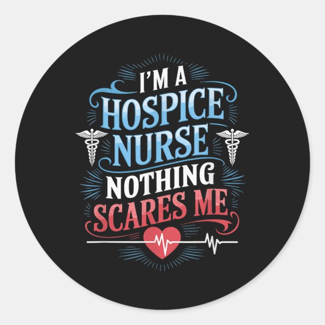 Sticker Rond Infirmière D'Hospice Conception Pour Les Infirmièr (Devant)