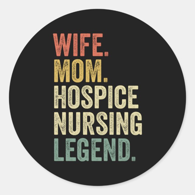 Sticker Rond Infirmière D'Hospice Pour Infirmière D'Hospice (Devant)