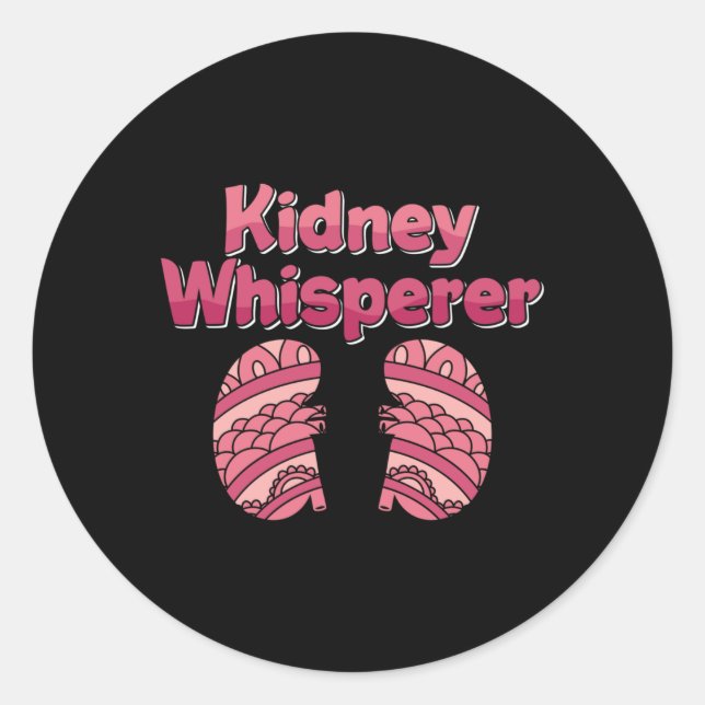 Sticker Rond Infirmière dialyse Rein Whisperer Nephrologie Tech (Devant)