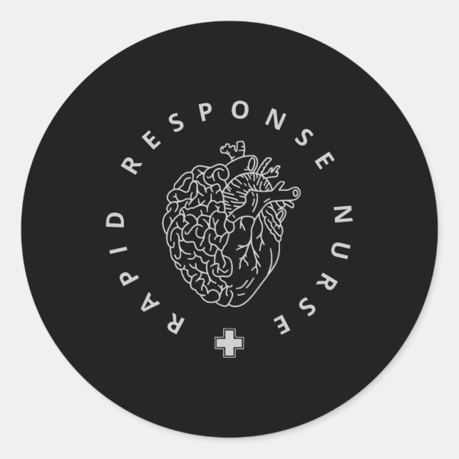 Sticker Rond Infirmière d'intervention rapide Soins critiques I (Devant)