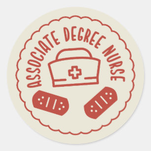 Sticker Rond Infirmière diplômée d'État
