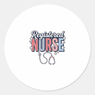 Sticker Rond Infirmière diplômée modèle de t-shirt vintage vect