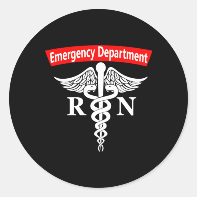 Sticker Rond Infirmière Du Département D'Urgence Er Infirmière  (Devant)