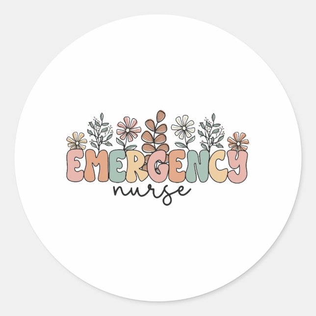 Sticker Rond Infirmière d'urgence (Devant)
